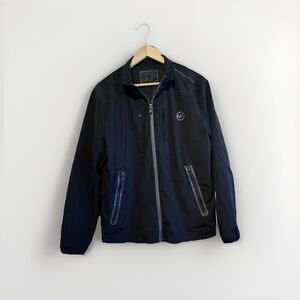 Michael Kors Men’s Black Lightweight Windbreaker Jacket Full Zip